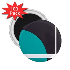 Turquoise Line 2 25  Magnets (100 Pack) 