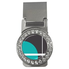 Turquoise Line Money Clips (cz)  by mugebasakart