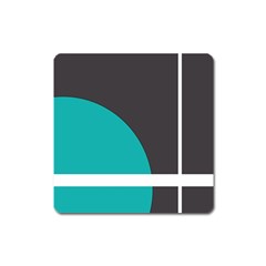 Turquoise Line Square Magnet