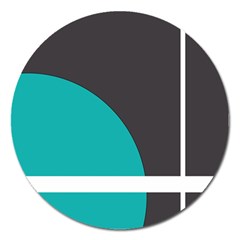 Turquoise Line Magnet 5  (round)