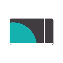 Turquoise Line Magnet (name Card) by mugebasakart