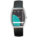 Turquoise Line Barrel Style Metal Watch Front