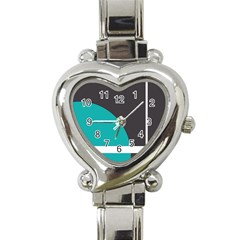 Turquoise Line Heart Italian Charm Watch by mugebasakart