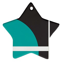 Turquoise Line Star Ornament (two Sides)