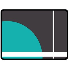 Turquoise Line Fleece Blanket (large)  by mugebasakart