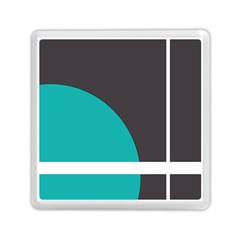 Turquoise Line Memory Card Reader (square)  by mugebasakart