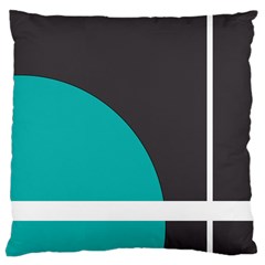 Turquoise Line Large Cushion Case (one Side) by mugebasakart