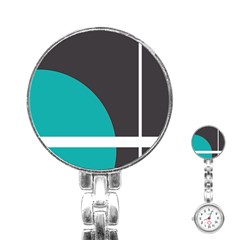 Turquoise Line Stainless Steel Nurses Watch by mugebasakart