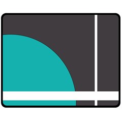 Turquoise Line Double Sided Fleece Blanket (medium)  by mugebasakart