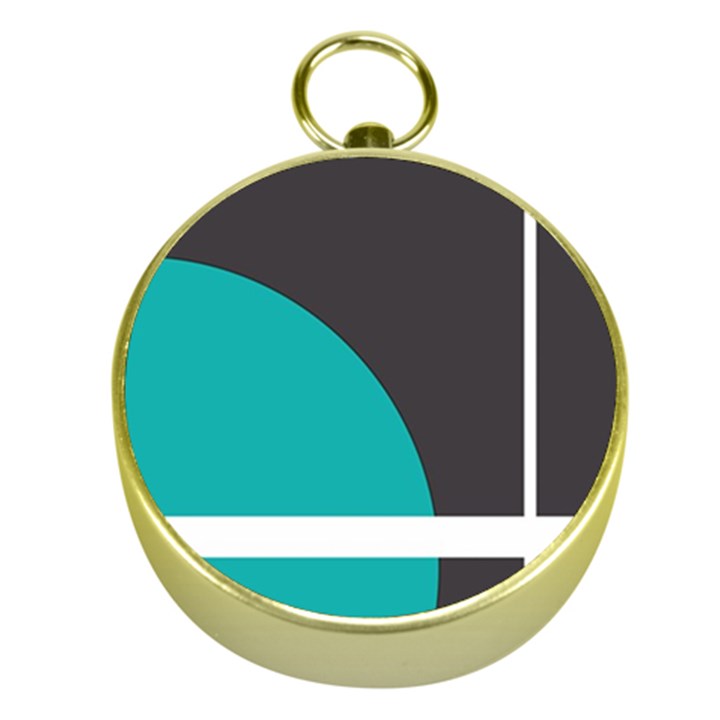 Turquoise Line Gold Compasses