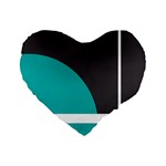 Turquoise Line Standard 16  Premium Flano Heart Shape Cushions Front