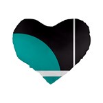 Turquoise Line Standard 16  Premium Flano Heart Shape Cushions Back