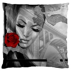 Bridge Large Flano Cushion Case (one Side) by mugebasakart