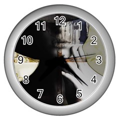 Burnt Wall Clocks (silver)  by mugebasakart