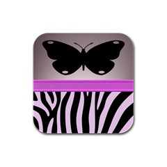 Butterfly Rubber Square Coaster (4 Pack)  by mugebasakart