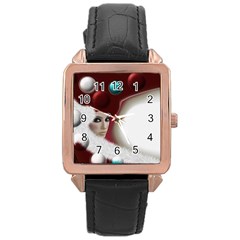 Carnaval Rose Gold Leather Watch  by mugebasakart