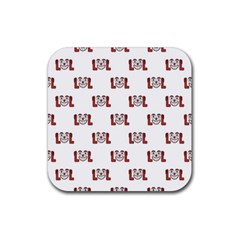 Lol Emoji Graphic Pattern Rubber Coaster (square)  by dflcprints