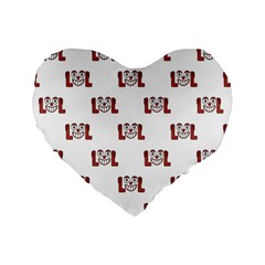 Lol Emoji Graphic Pattern Standard 16  Premium Heart Shape Cushions by dflcprints