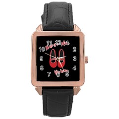 There Is No Place Like Home Rose Gold Leather Watch  by Valentinaart