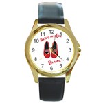 There is no place like home Round Gold Metal Watch Front