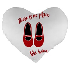 There is no place like home Large 19  Premium Flano Heart Shape Cushions