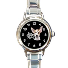 Chihuahua Round Italian Charm Watch