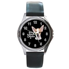 Chihuahua Round Metal Watch