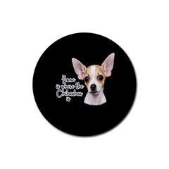 Chihuahua Rubber Round Coaster (4 Pack)  by Valentinaart