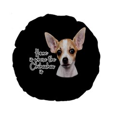 Chihuahua Standard 15  Premium Round Cushions by Valentinaart