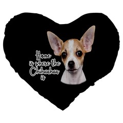 Chihuahua Large 19  Premium Heart Shape Cushions by Valentinaart