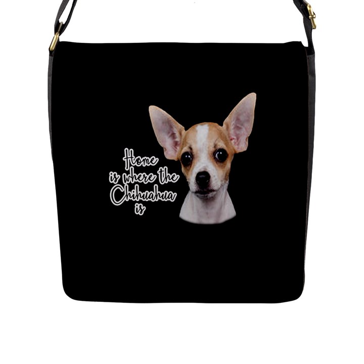 Chihuahua Flap Messenger Bag (L) 