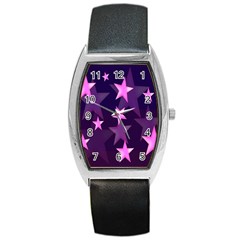 Background With A Stars Barrel Style Metal Watch by Nexatart