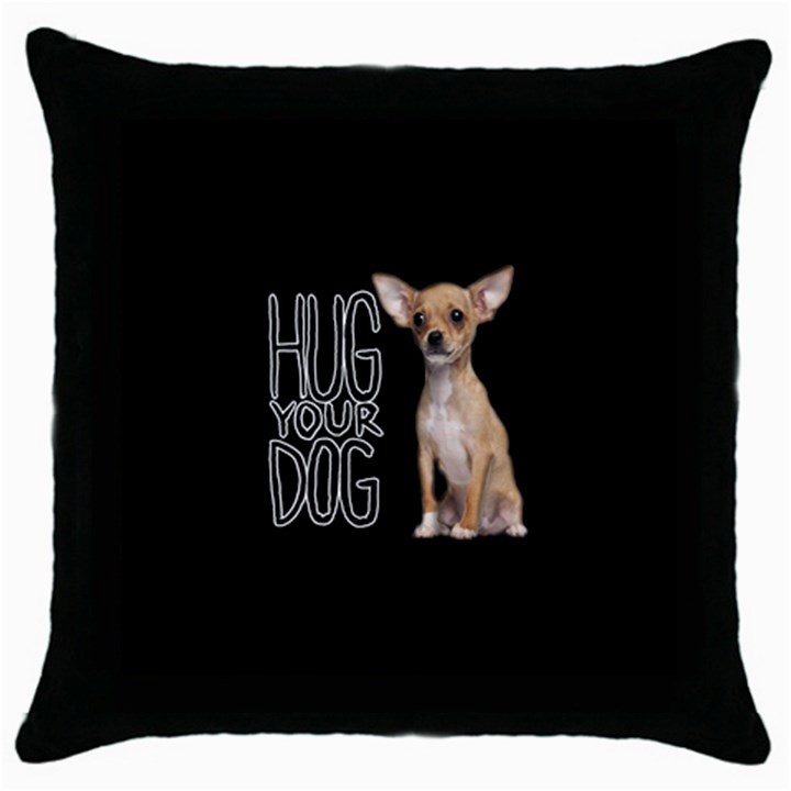 Chihuahua Throw Pillow Case (Black)