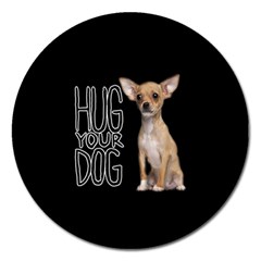 Chihuahua Magnet 5  (round) by Valentinaart