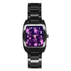 Background With A Stars Stainless Steel Barrel Watch by Nexatart