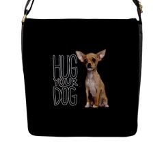 Chihuahua Flap Messenger Bag (l)  by Valentinaart