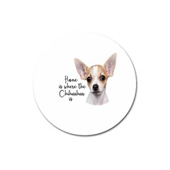 Chihuahua Magnet 3  (round) by Valentinaart