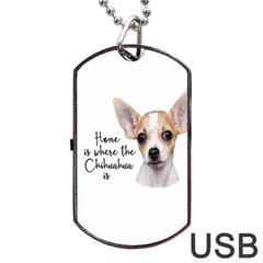 Chihuahua Dog Tag Usb Flash (one Side) by Valentinaart