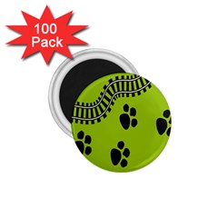 Green Prints Next To Track 1 75  Magnets (100 Pack)  by Nexatart