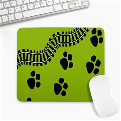 Green Prints Next To Track Large Mousepads by Nexatart