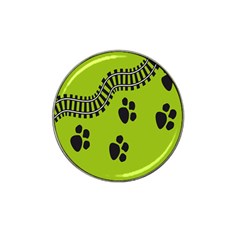 Green Prints Next To Track Hat Clip Ball Marker (4 Pack) by Nexatart