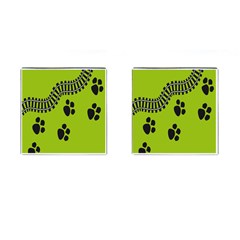 Green Prints Next To Track Cufflinks (square) by Nexatart