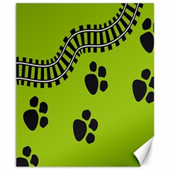 Green Prints Next To Track Canvas 8  X 10  by Nexatart