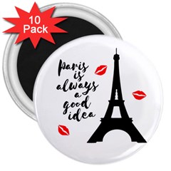 Paris 3  Magnets (10 Pack)  by Valentinaart