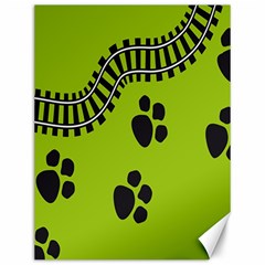 Green Prints Next To Track Canvas 12  X 16   by Nexatart