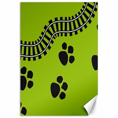 Green Prints Next To Track Canvas 12  X 18   by Nexatart