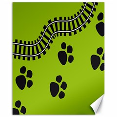 Green Prints Next To Track Canvas 16  X 20   by Nexatart