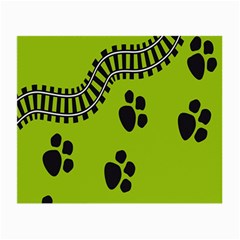 Green Prints Next To Track Small Glasses Cloth (2-side) by Nexatart