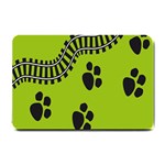 Green Prints Next To Track Small Doormat  24 x16  Door Mat