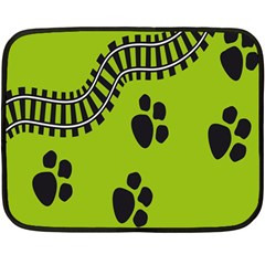 Green Prints Next To Track Double Sided Fleece Blanket (mini)  by Nexatart